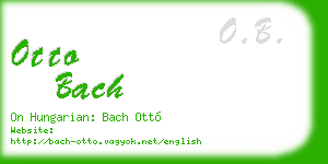 otto bach business card